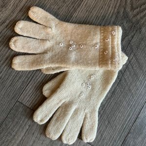 Children Vintage 100% Virgin Wool knit Gloves